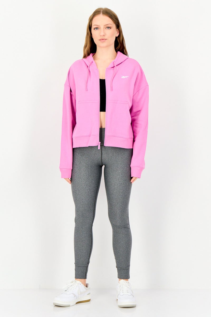 Reebok Women Sportswear Fit Long Sleeve Training Hoodie, Blush Pink - Image 4